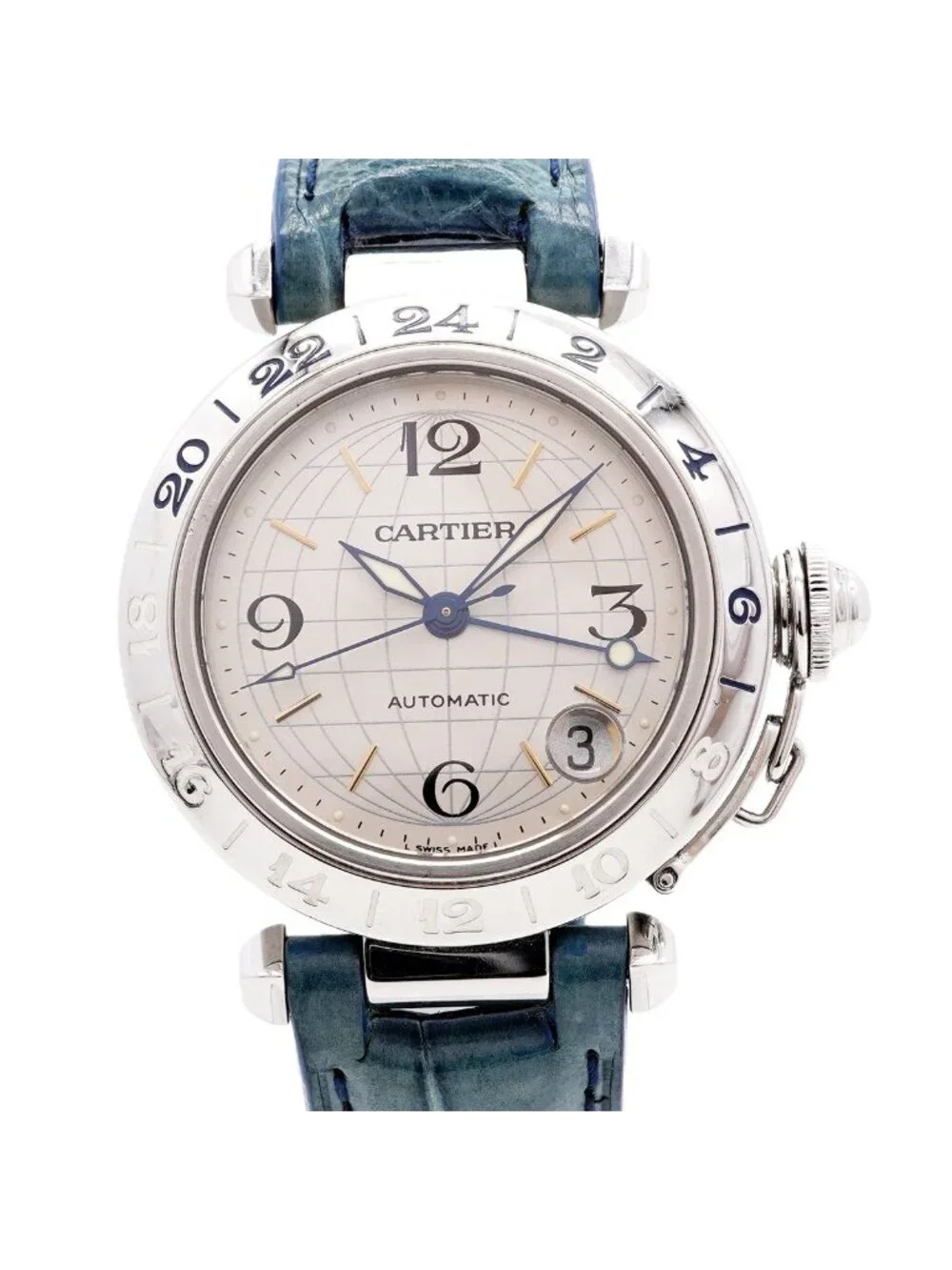 Cartier Pasha C Meridian GMT Silver Dial Watch